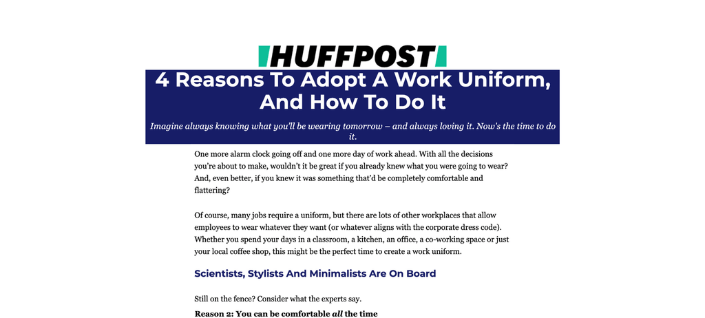 HUFFPOST: 4 Reasons To Adopt A Work Uniform, And How To Do It