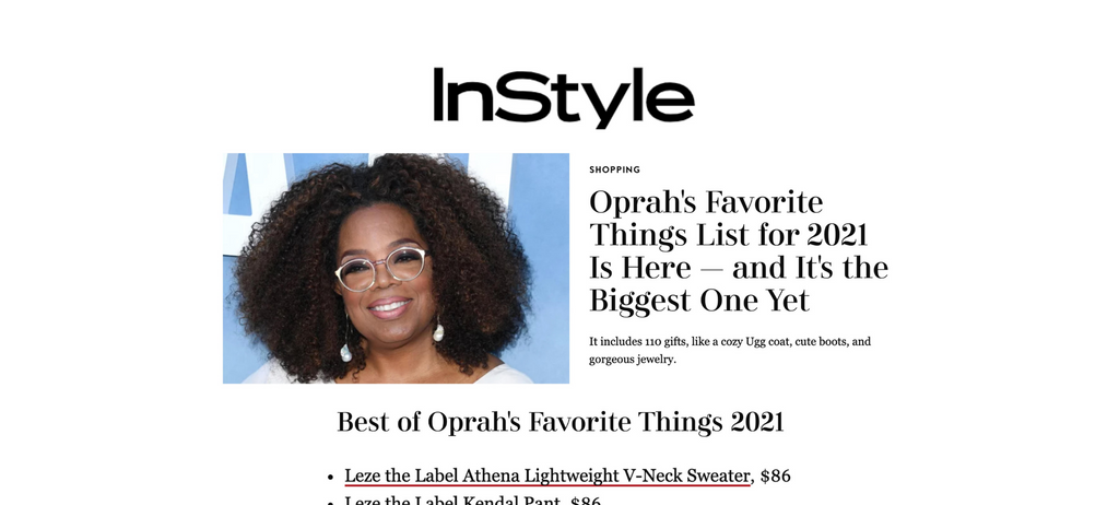 INSTYLE: Oprah's Favorite Things List for 2021 Is Here — and It's the Biggest One Yet