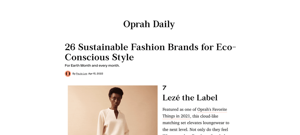 Oprah: 26 Sustainable Fashion Brands for Eco-Conscious Style