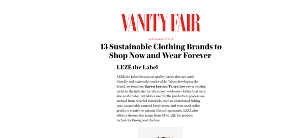 Vanity Fair: 13 Sustainable Clothing Brands to Shop Now and Wear Forever