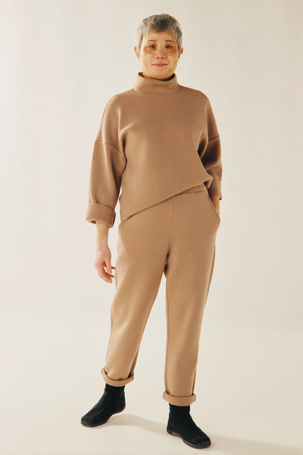 comfy brown sweater and pants for women